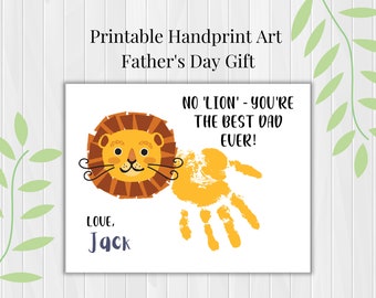 Father's Day Handprint Art Printable, DIY gift for Dad, Keepsake Gift, Gift Ideas for Dad, Happy Father's Day