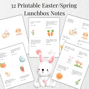 Notas de lancheira para crianças para a primavera e Páscoa Notas de almoço para crianças, cartões de lancheira de primavera, notas de lancheira cristãs, para impressão