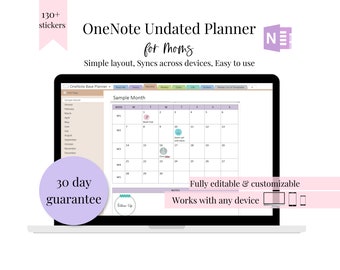 OneNote Digital Planner for Moms, OneNote Planner, One Note Digital Planner, OneNote Template, One Note Planner Undated 2023, Windows, iPad