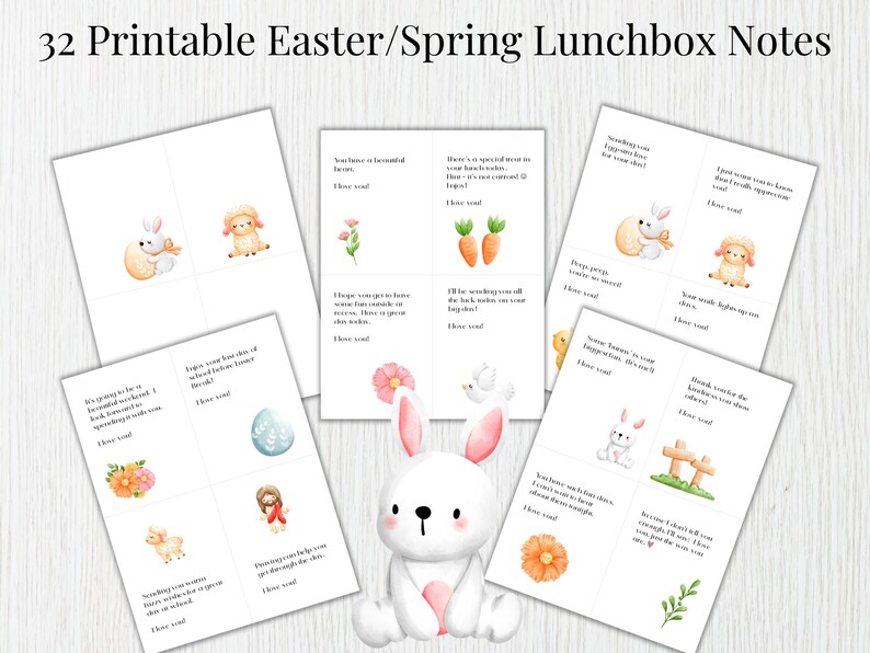 Lunch Box Notes for Kids for Spring & Easter Lunch Notes for Kids ...