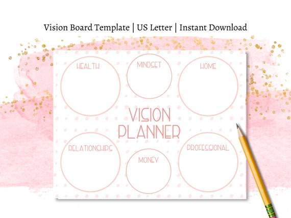 Vision Board Template - 27 Cute (&Free) Dream Board Printables