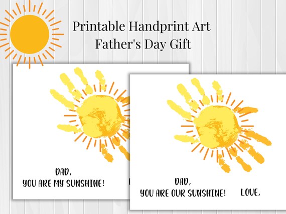 Father's Day Handprint Art Printable Happy Father's - Etsy