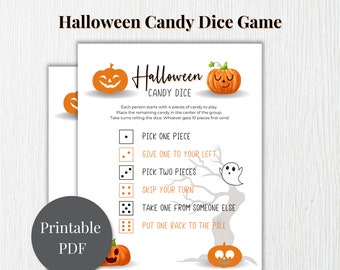 Halloween Dice Game, Candy Dice Game, Halloween Candy Games for Kids, Halloween Party Games for kids, Halloween Activities, Classroom