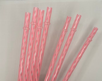Pink or Clear Plastic Reusable Straw 9" | Venti Cup Replacement Straw