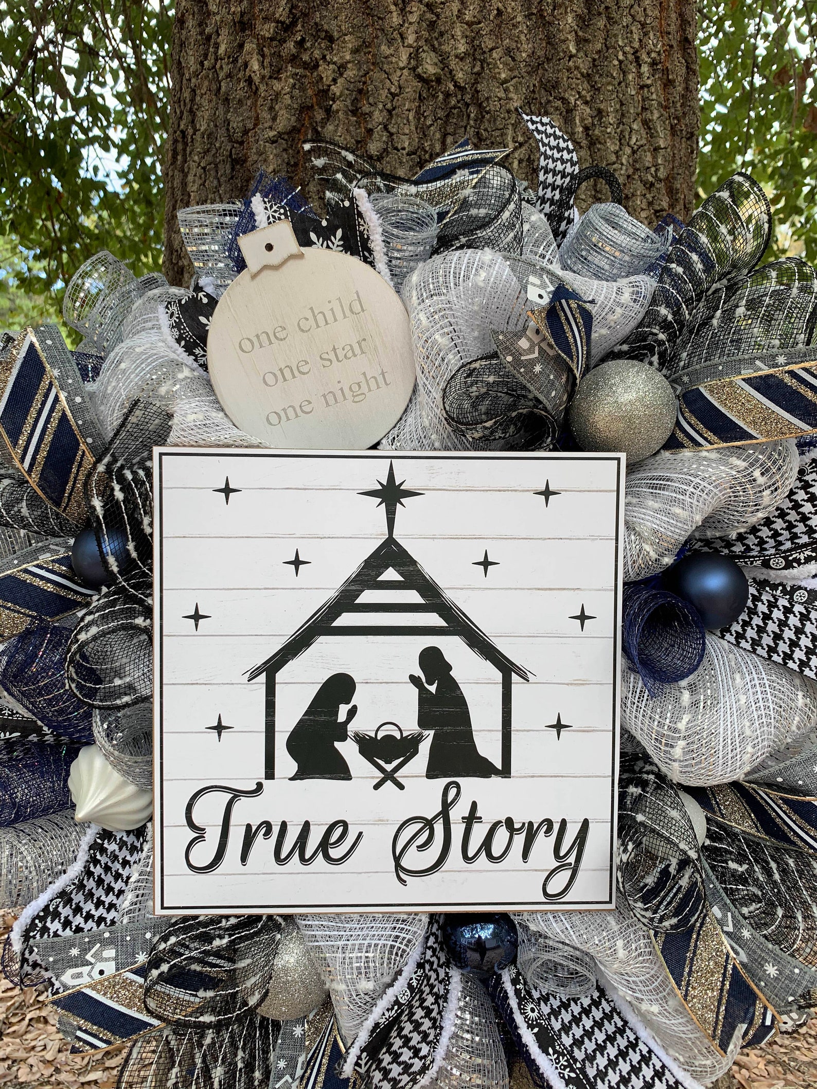 Nativity Scene Christmas Wreath Religious Wreath Etsy