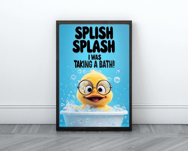 Splish Splash Duck Bathroom Art - Cute Kids Printable Wall Decor ...