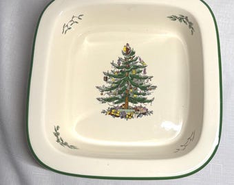 Spode Christmas Tree Square Casserole Stoneware Oven Dish 8" x 8"