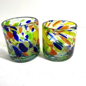 Confetti Hand Blown Glass Tumbler 3.75&quot;