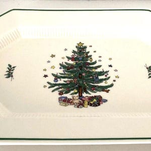 Nikko Christmastime Happy Holidays Large 16&quot; Serving Platter Christmas Japan