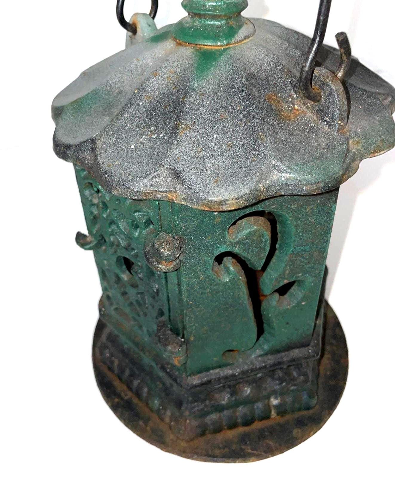 Vintage Rare Ikebana Flower Candle Lanterns Cast Iron