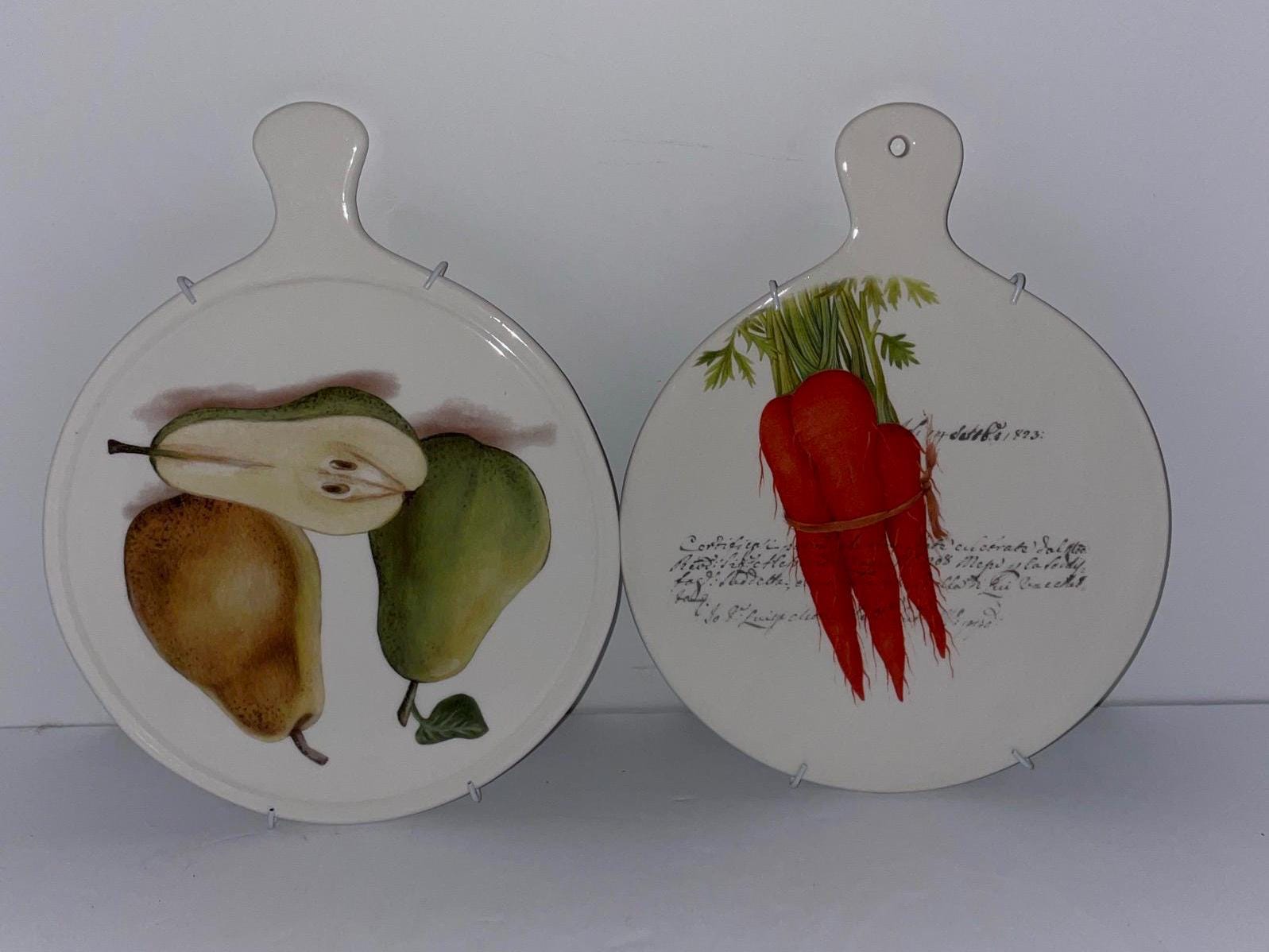 Vintage Italian Ceramic Wall Hanging/trivet Home Decor Italian Set of 2 ...