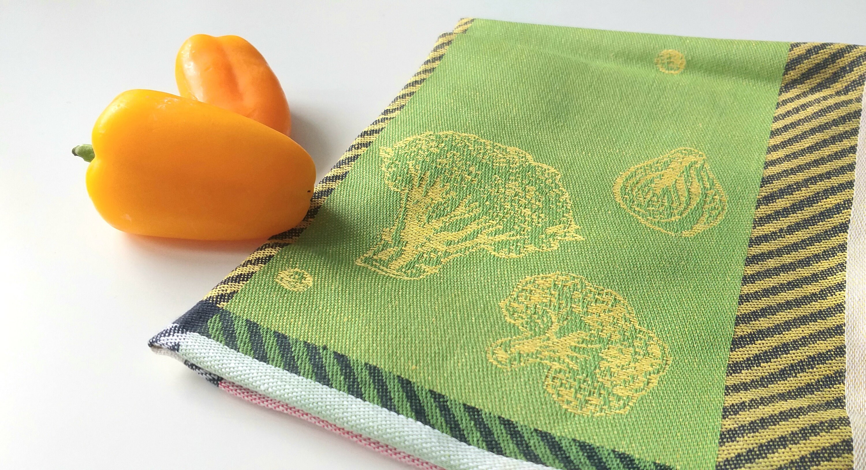 Linen tea towels kitchen towel set of 3 vegetable decor Etsy