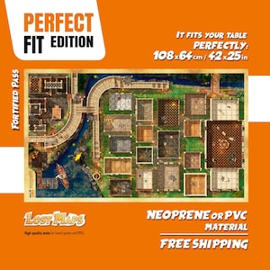 Tapis HeroQuest - Tapis de jeu personnalisé, carte D&D Battle pour les jeux sur table. Cartes de donjons et de dragons. Tapis en néoprène ou tableau de bord en PVC. AJUSTEMENT PARFAIT