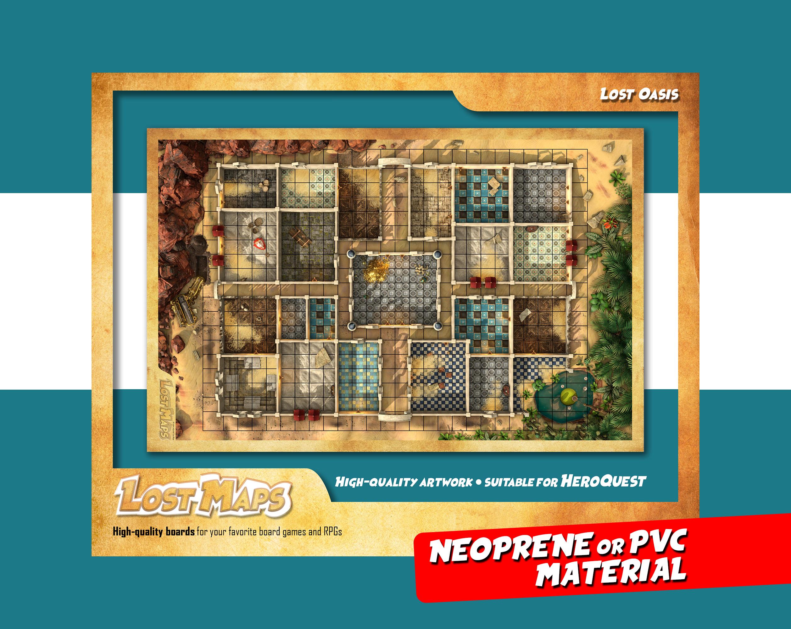 HeroQuest Mat - Playmat custom, DnD Battle map for Tabletop Gaming & Adventures. Dungeons and dragons maps. Neoprene mat or PVC dashboard.