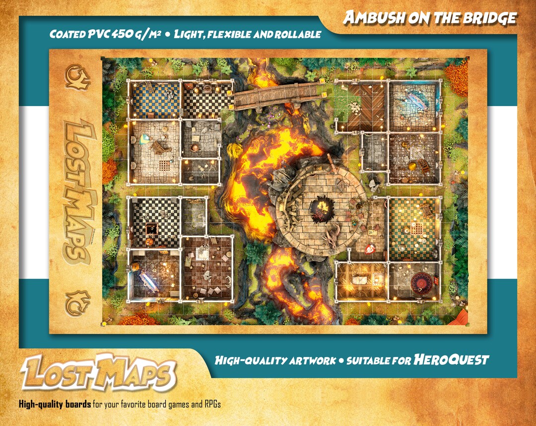 Heroquest. Highquality Custom Playmat for Heroquest Board Game or Any