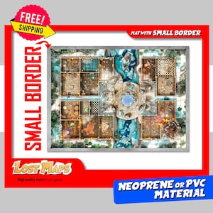 PETITE FRONTIÈRE. Tapis HeroQuest - Tapis de jeu personnalisé, carte D&D Battle pour les jeux sur table. Cartes de donjons et de dragons. Tapis en néoprène ou tableau de bord en PVC.