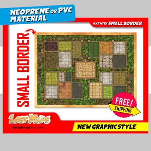 SMALL BORDER. HeroQuest Mat - Playmat custom, DnD Battle map for Tabletop Gaming. Dungeons and dragons maps. Neoprene mat or PVC dashboard.