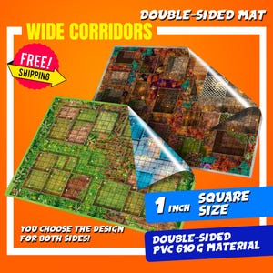 Brede gangen 1-inch DUBBELZIJDIGE HeroQuest-mat: aangepaste speelmat, DnD-gevechtskaart voor gaming op tafel. Kaarten voor kerkers en draken. PVC-mat.