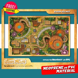 Tapis HeroQuest - Tapis de jeu personnalisé, carte D&D Battle pour les jeux de société et les aventures. Cartes de donjons et de dragons. Tapis en néoprène ou tableau de bord en PVC.