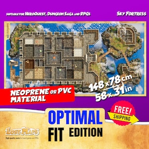 HeroQuest Mat - Spielmatte oder Spielmatte nach Maß, für Tabletop Gaming. Dungeons and Dragons Karten. Neoprenmatte oder PVC-Armband. OPTIMALER SITZ