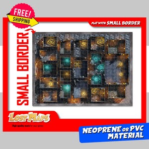 SMALL BORDER. HeroQuest Mat - Playmat custom, DnD Battle map for Tabletop Gaming. Dungeons and dragons maps. Neoprene mat or PVC dashboard.