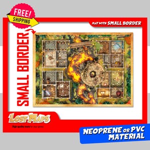 SMALL BORDER. HeroQuest Mat - Playmat custom, DnD Battle map for Tabletop Gaming. Dungeons and dragons maps. Neoprene mat or PVC dashboard.