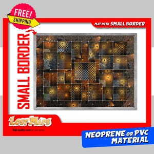 SMALL BORDER. HeroQuest Mat - Playmat custom, DnD Battle map for Tabletop Gaming. Dungeons and dragons maps. Neoprene mat or PVC dashboard.