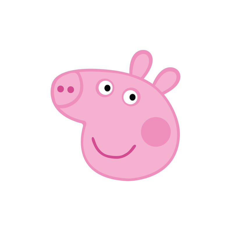 Peppa Pig 4 head pink peppapig Digital Download dxf png Etsy