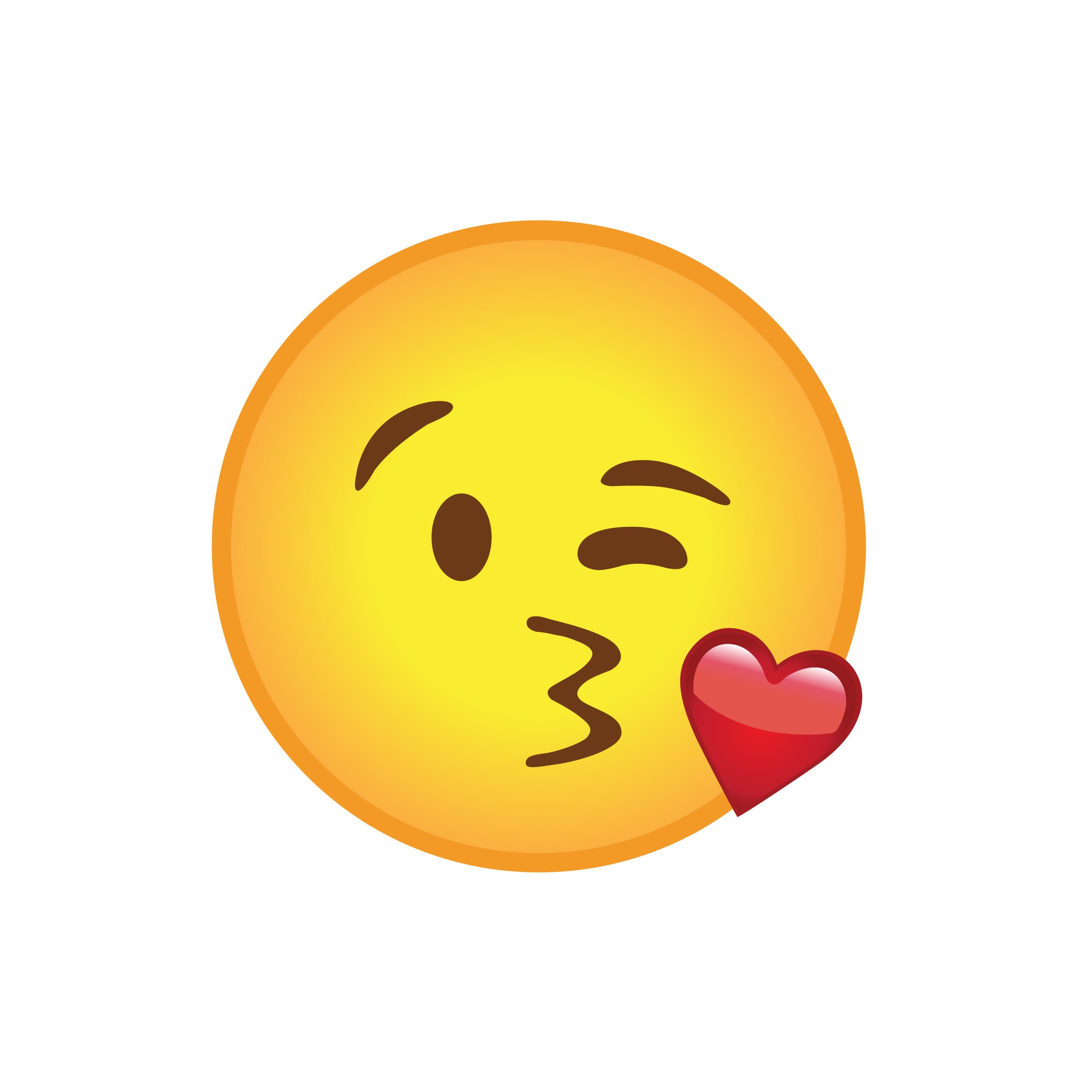 Emoji 6 kiss face blowing kissing pucker up silhouette Etsy