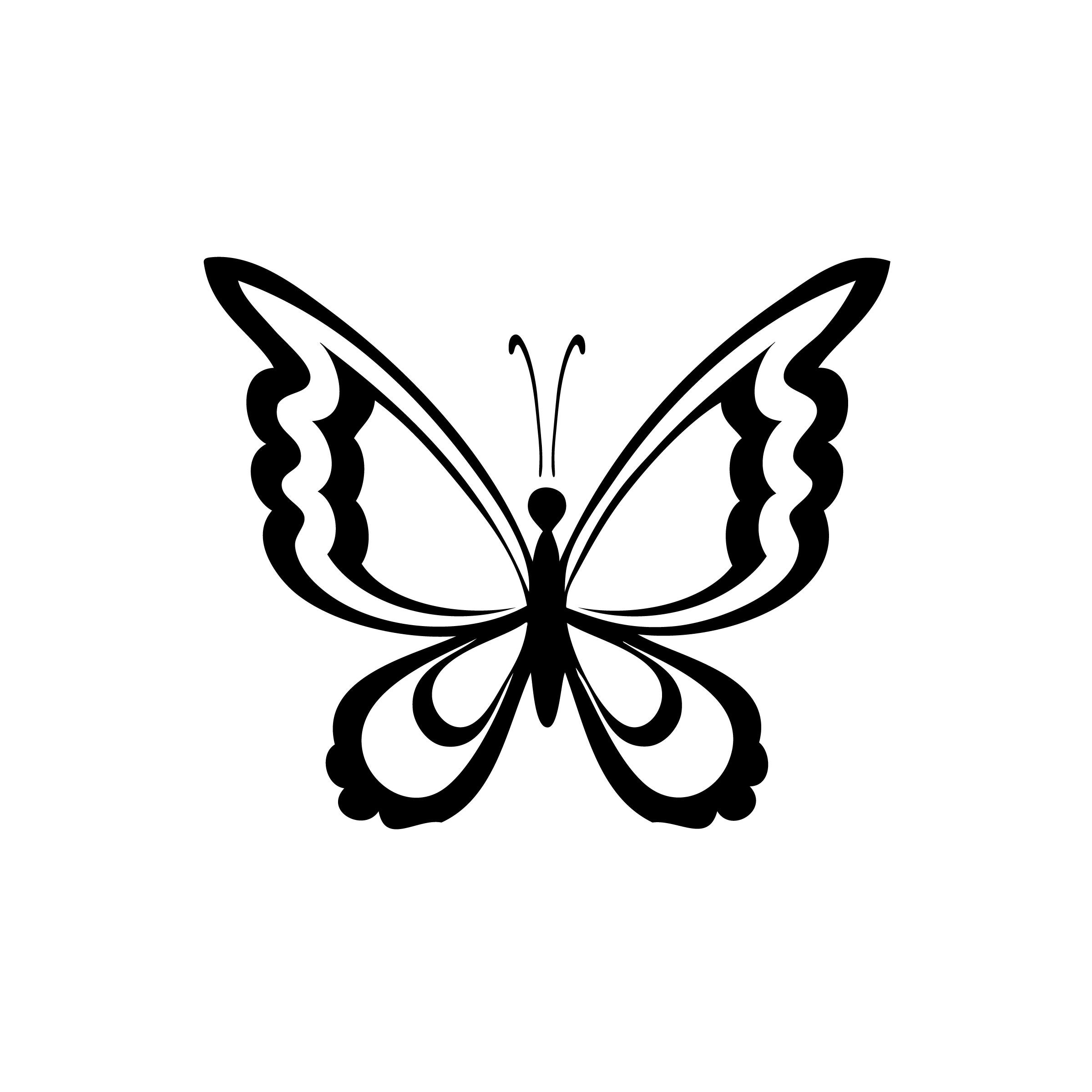 butterfly 1 outline butterflies silhouette animal animals etsy
