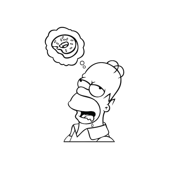 Homer 2 The Simpsons Donut Drooling Drool Transparent Etsy