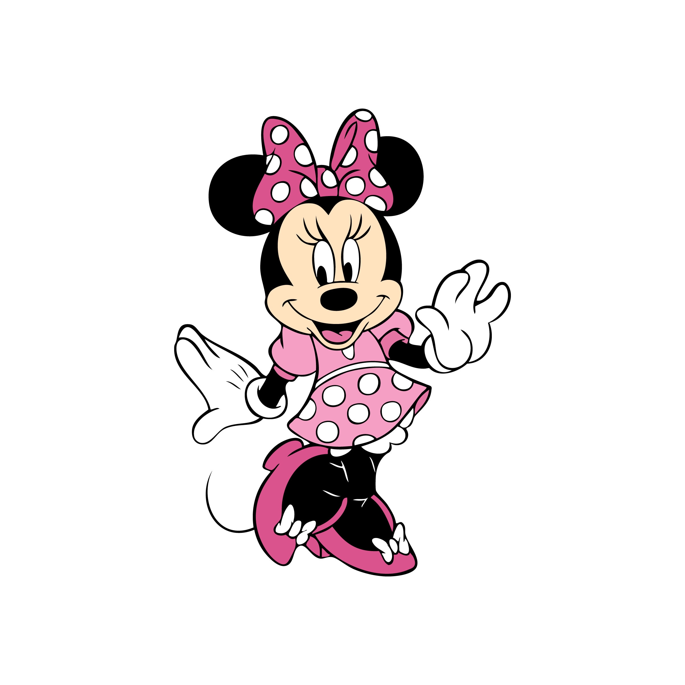 Minnie Mouse 1 Pink Dress polka dots polkadots Digital | Etsy