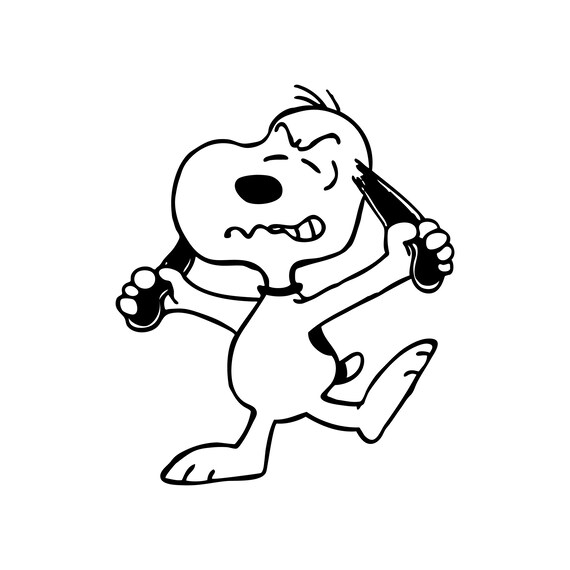 Peanuts 10 Snoopy pulling at ears frustrated Digital Etsy