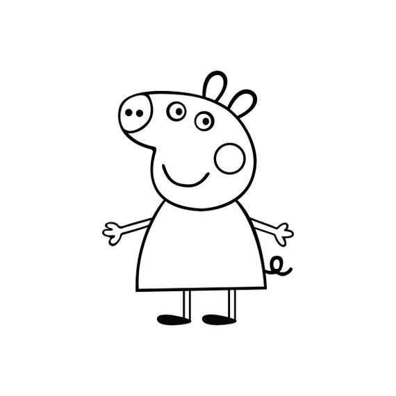Peppa Pig 5 transparent black and white peppapig Digital | Etsy
