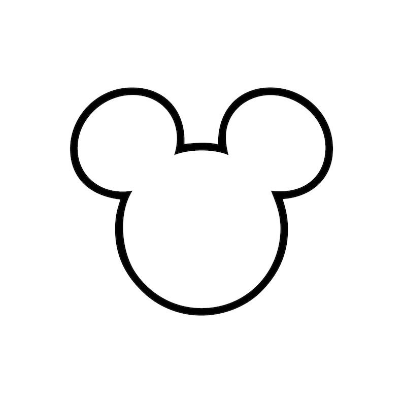 Mickey Mouse 5 Silhouettes Outline Head Digital Download Etsy