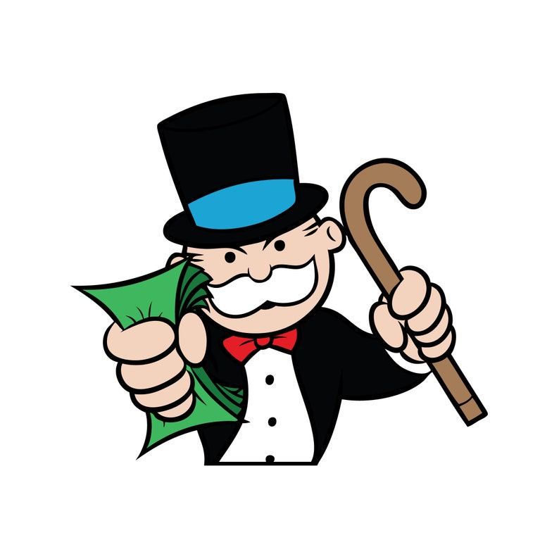 Monopoly Man With Money Bag SVG