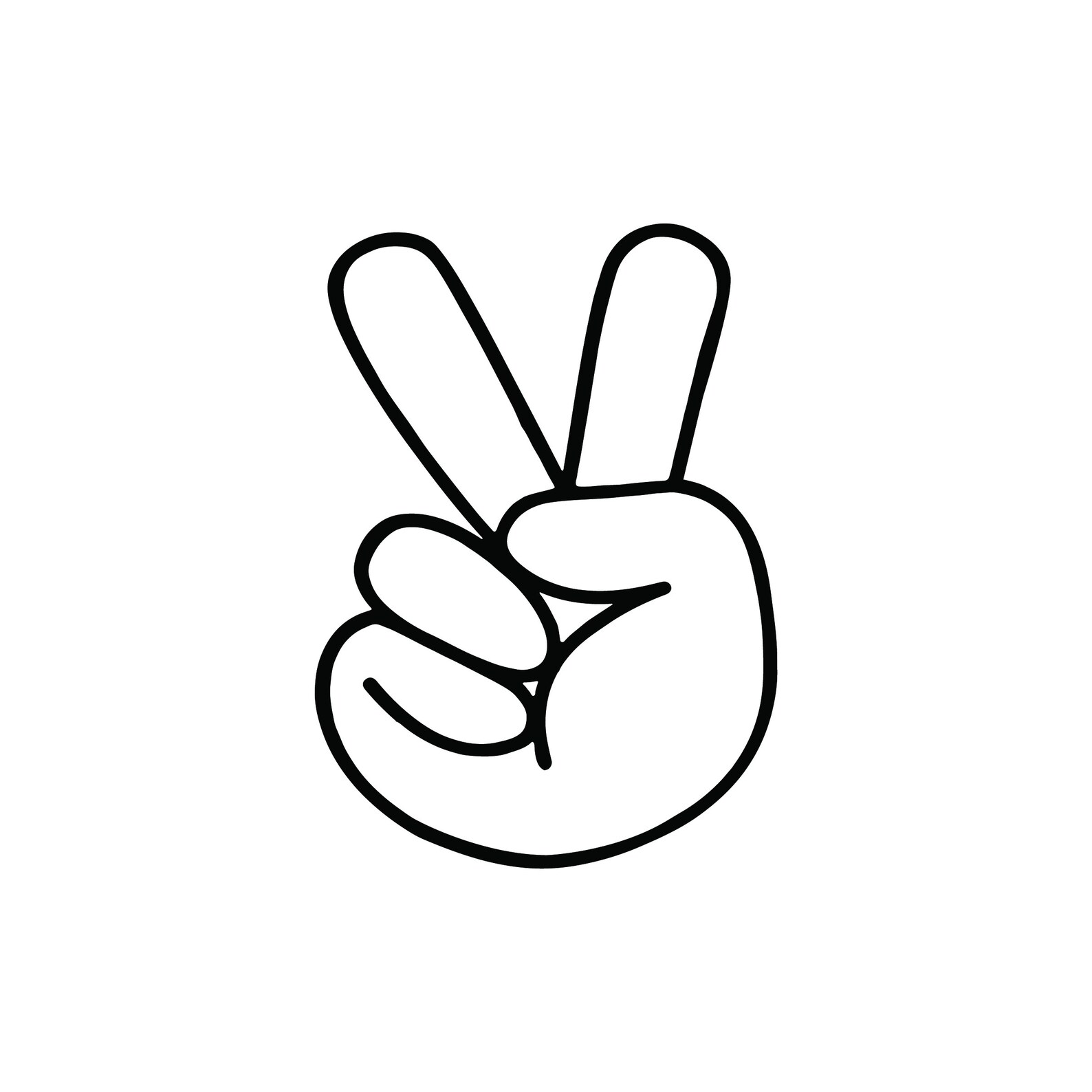 Peace 4 sign language outline original freedom belief world | Etsy