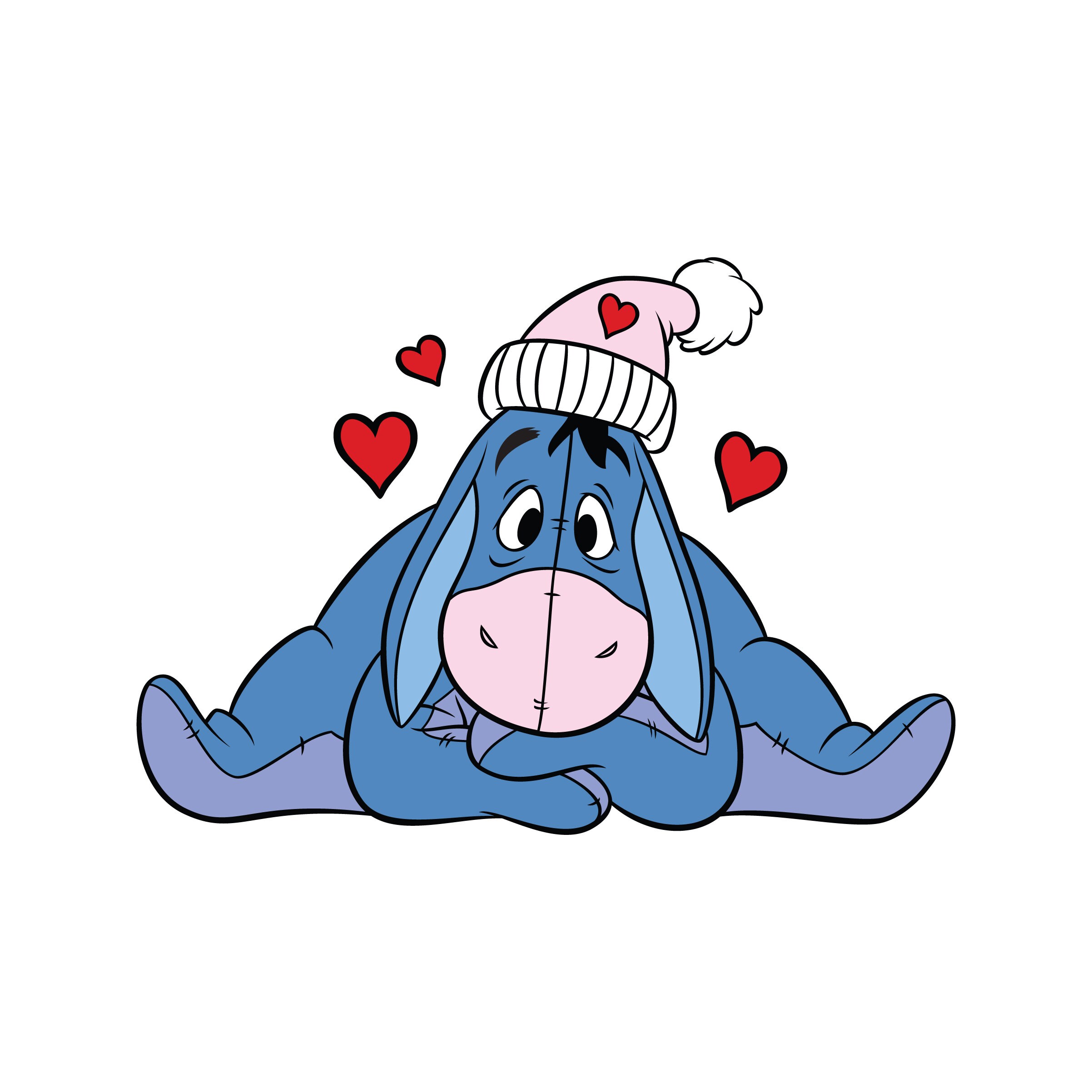 Eeyore 3 hearts valentines hat Winnie the Pooh and Etsy