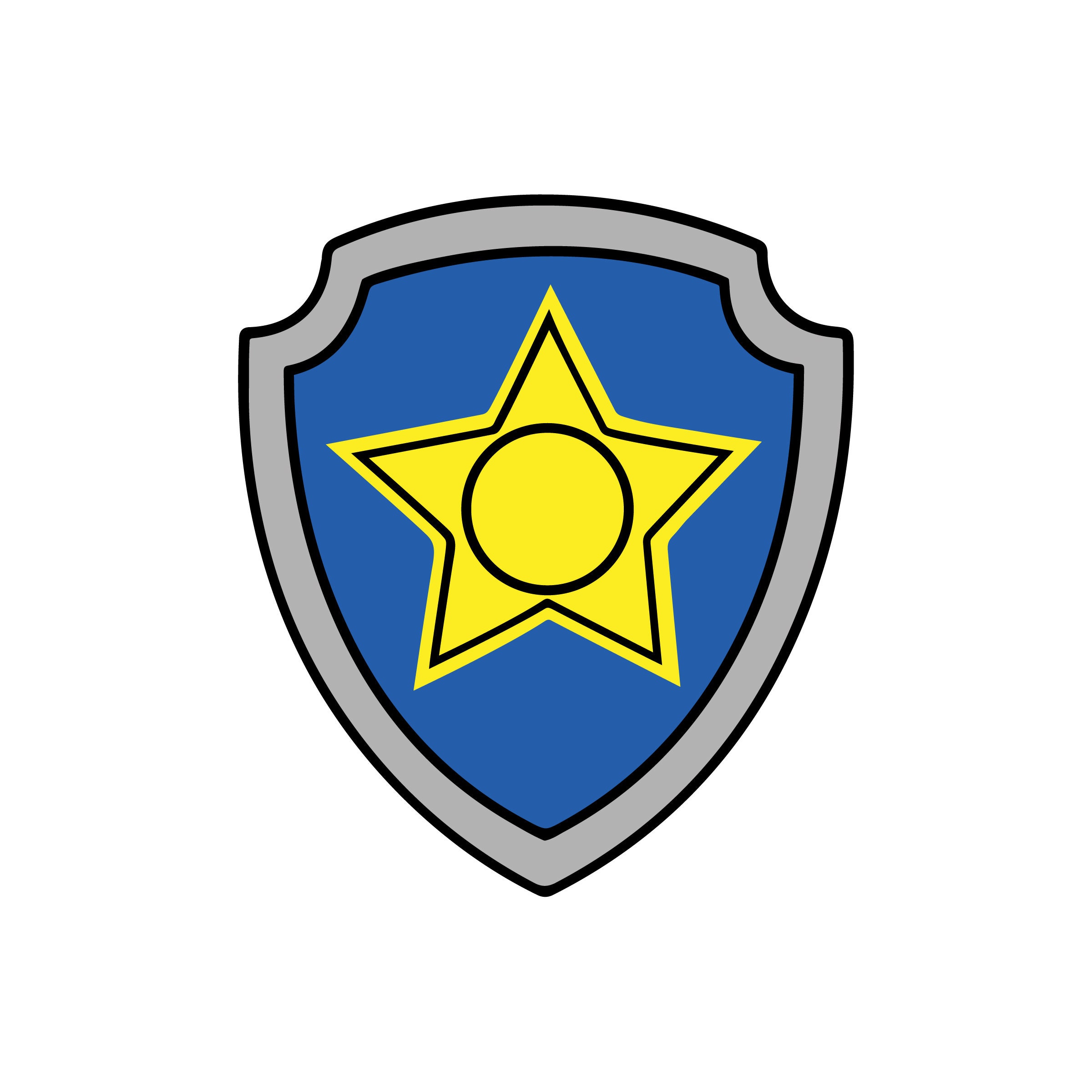Chase 3 Paw Patrol shield law logo star cop Digital Download | Etsy