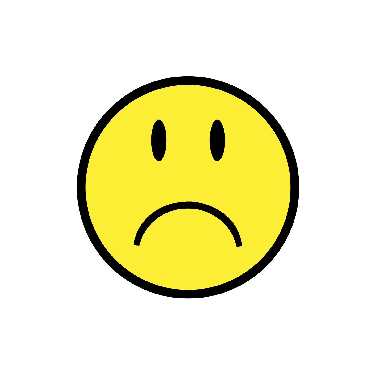 Emoji 2 Sad face frown upset yellow smiley silhouette Etsy