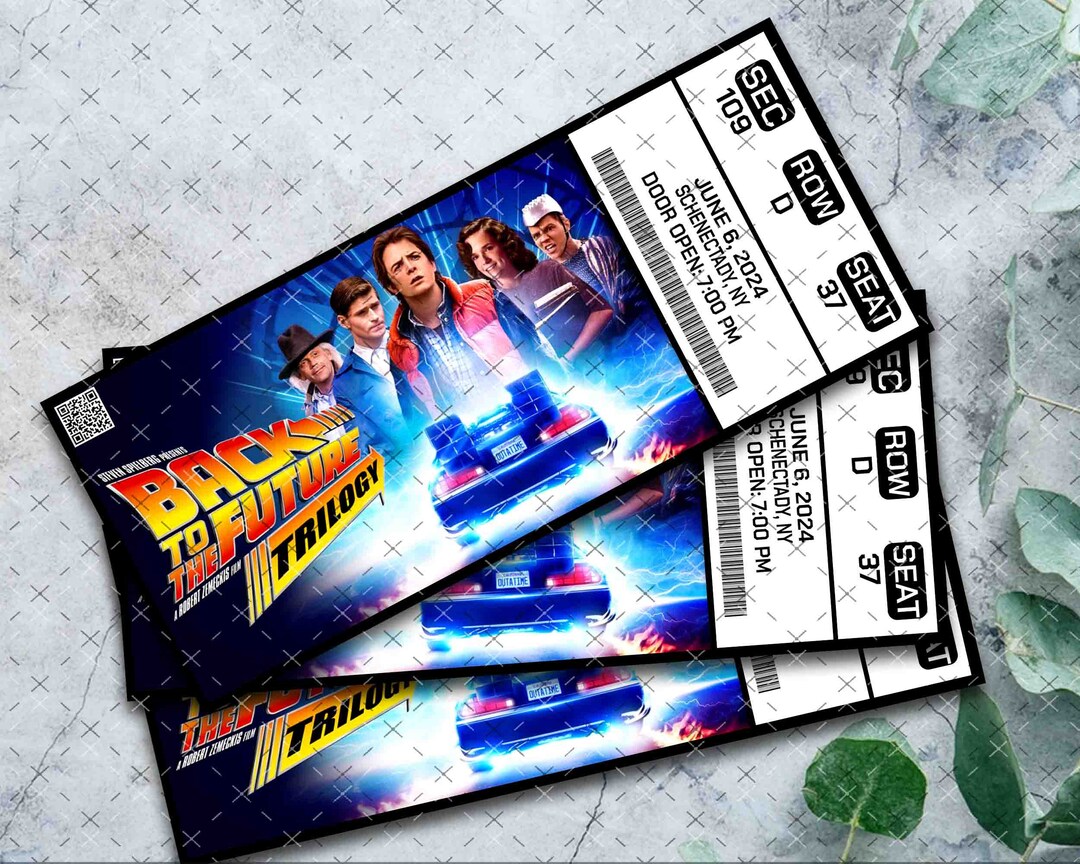 Custom Printable Back to the Future Theatre Musical Ticket PDF Download ...