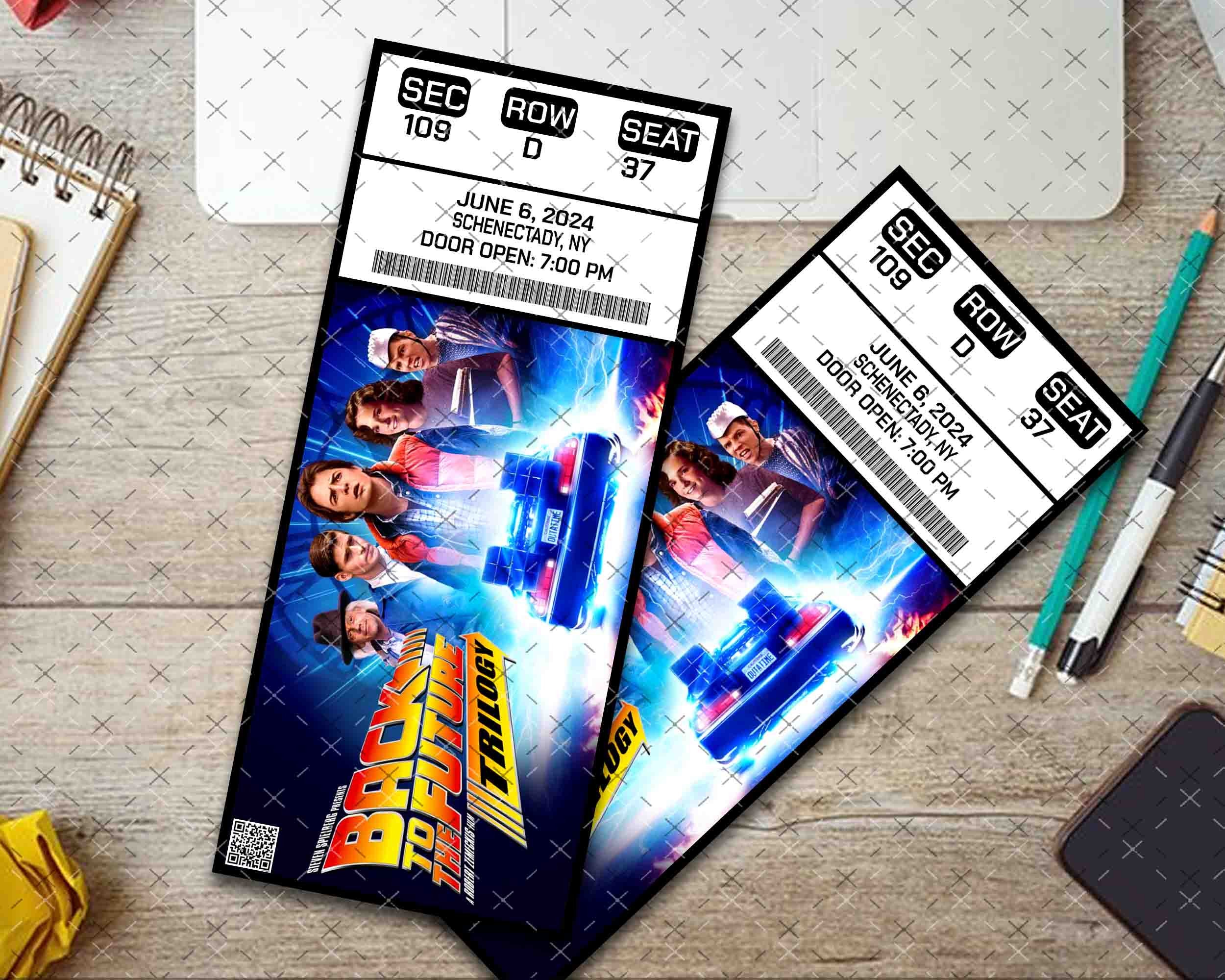 Custom Printable Back to the Future Theatre Musical Ticket PDF Download ...
