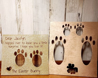Easter Bunny Note,**SVG ONLY**, Easter Bunny Tracks, Easter Surprise, Easter Gift, Easter Basket, Gift for kids, Easter, Easter Bunny