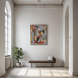 Jiyan, 2022, acrylic and pastel chalk on untreated linen, 75 x 90 cm