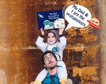 Personalized Father's Day Book: Space Adventure Gift from Kids