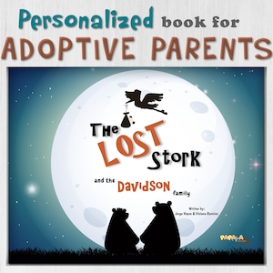 Adoption Gift / Personalized Book For Adoptive Parents / Baby Shower Gift for Adoptive Parents / Stork Book / Adoption Gift for Family