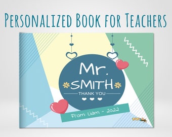 Teacher Male Gift / Teacher Personalized Book / End of School Gifts /  Teacher Appreciation Gift / Thank You Teacher