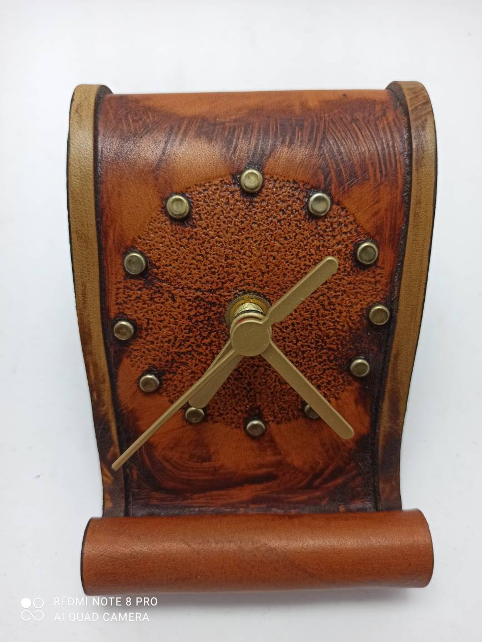 Handmade Table Clock Made of Genuine Leather - Etsy