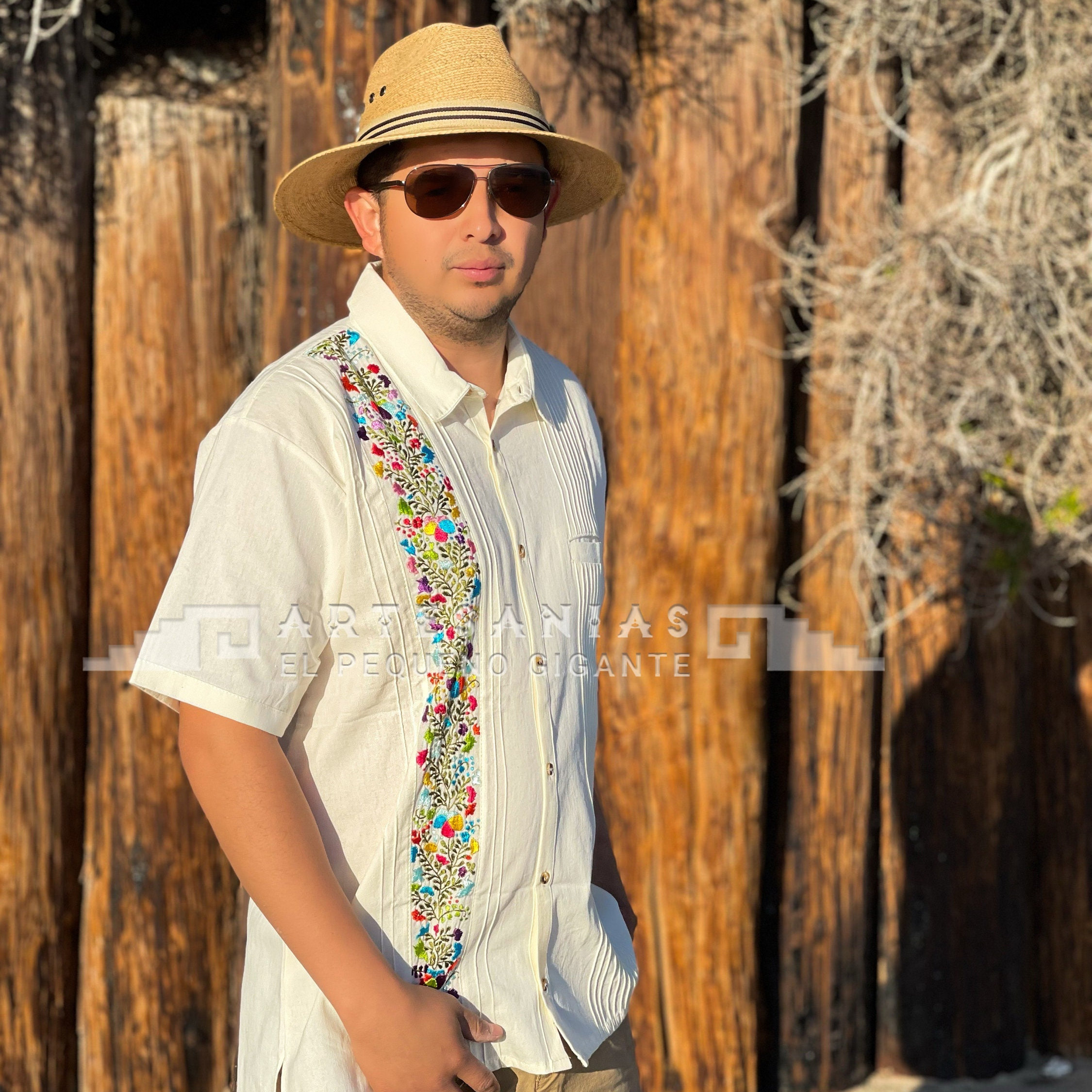 Guayabera floreada Etsy Espana