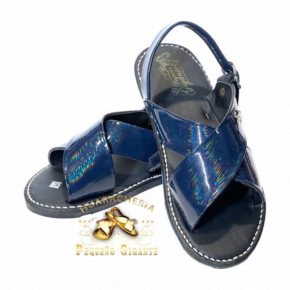 Huarache Mexicano Artesanal Cruzado Sint tico Azul Mexican Sandal